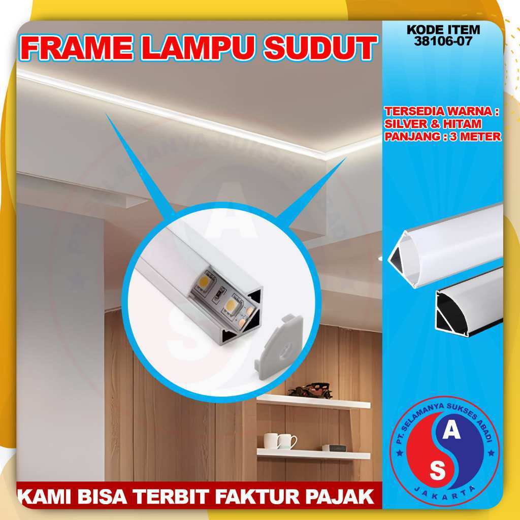 List LED sudut Frame LED sudut Rumah lampu sudut housing led strip rumah lampu sudut siku alumunium 
