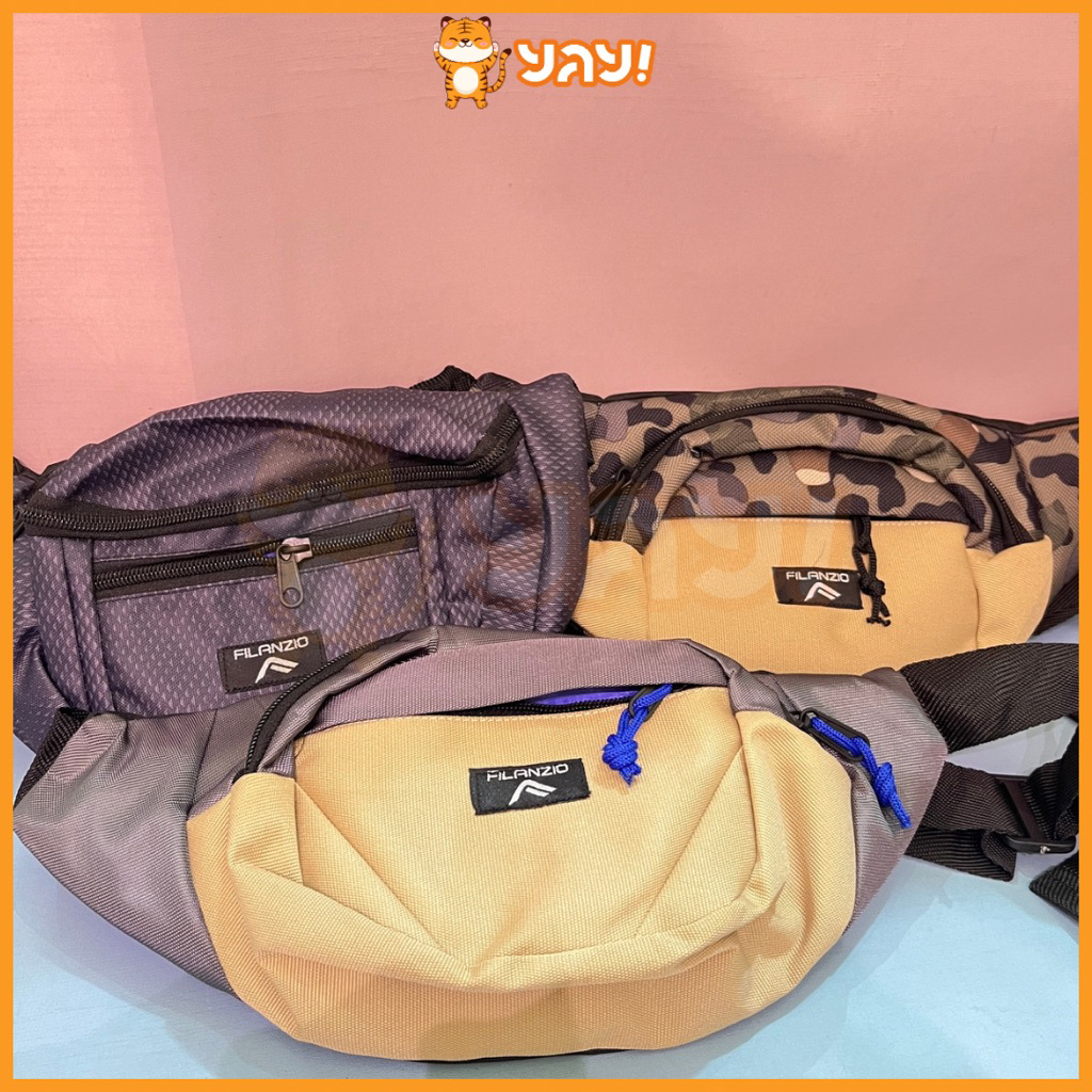 YAY TAS WAISTBAG PRIA / TAS SELEMPANG KAIN / PARASUT / KULIT