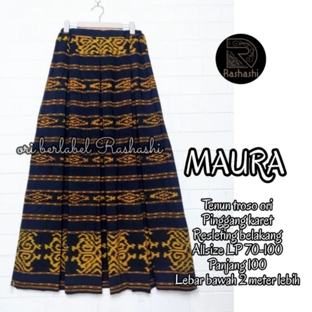 Rok Tenun Etnik,Rok Tenun Troso/Maura,kain tenun ikat asli (bukan cetakan/print)
