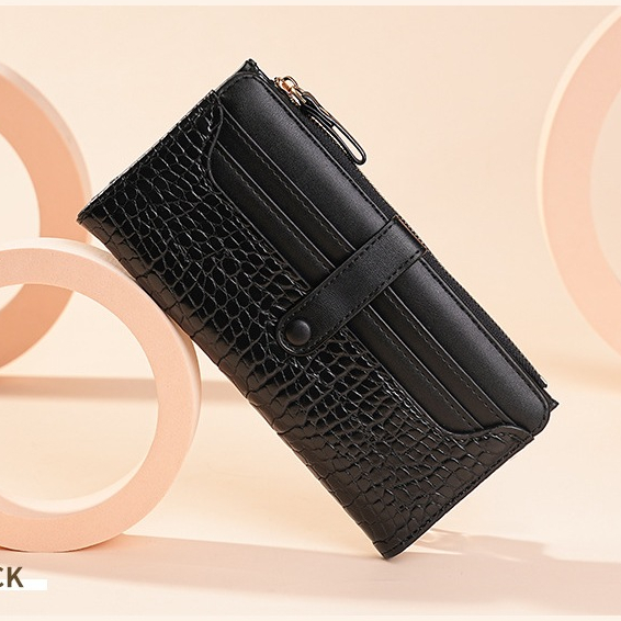 (IMPORT KOREA) Dompet croco dompet lipat wanita dompet kecil wanita dompet mini wanita dompet kartu 