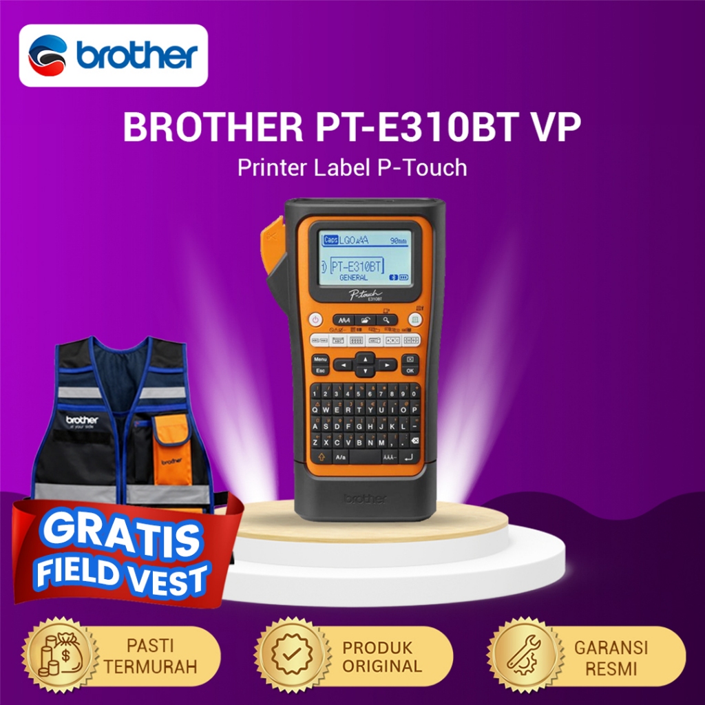 BROTHER Printer Label P-Touch PT-E310BT VP Bluetooth pengganti PTE300VP | PTE310BT PT E310BTVP PTE 3