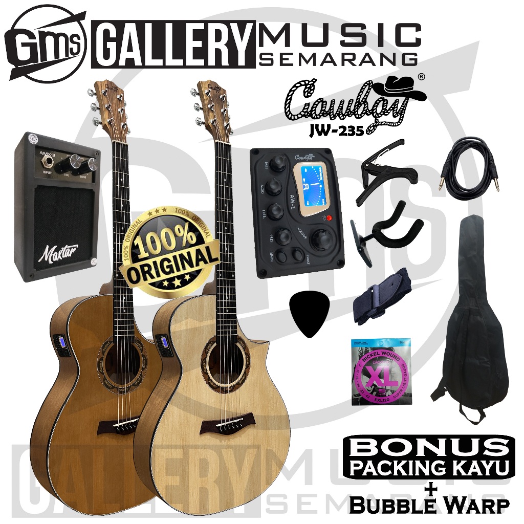 KHUSUS COD Gitar Akustik Elektrik Cowboy JW-235 NA / JW 235NS Gitar Cowboy Original