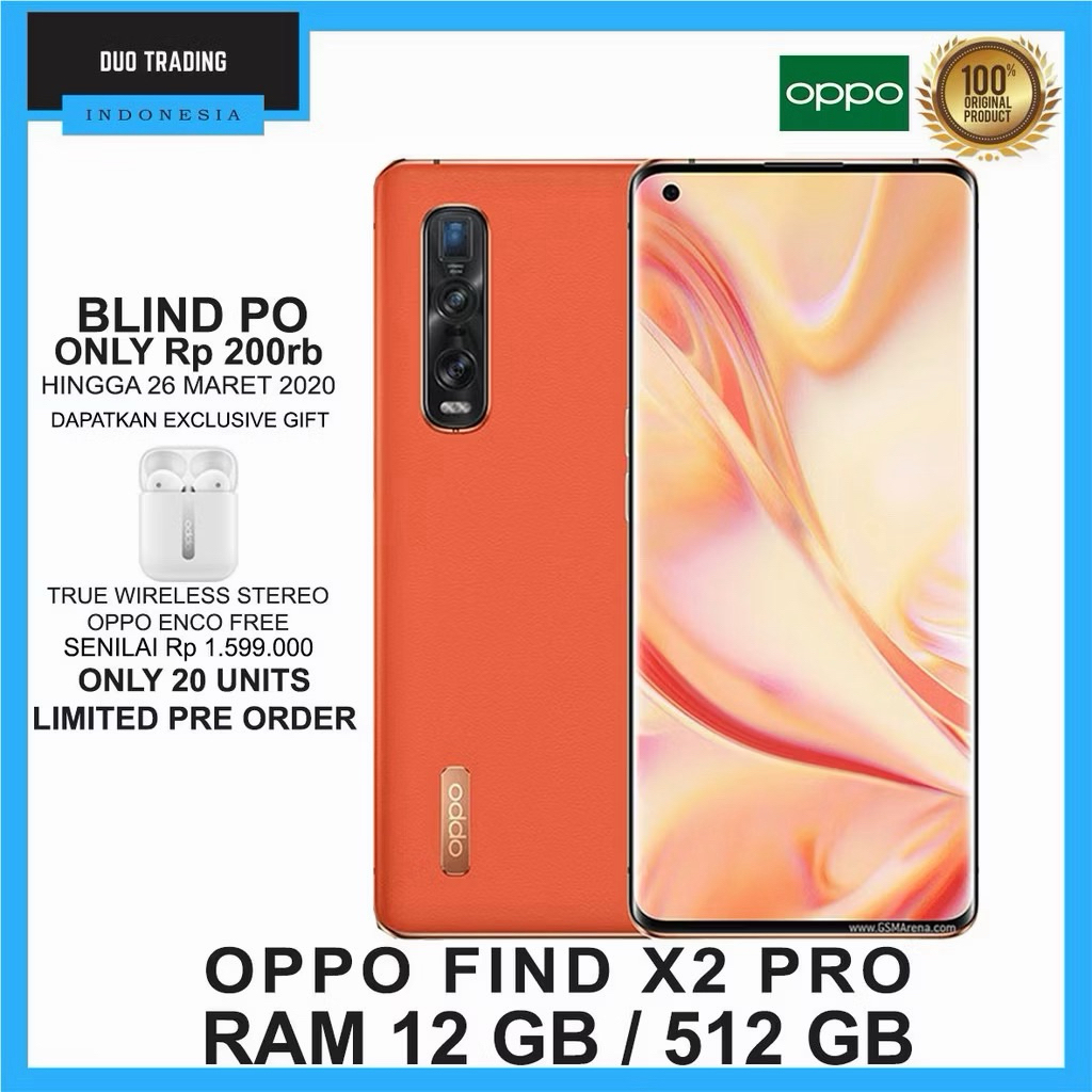 INSTANT!!! OPPO FIND X2 PRO RAM 12GB ROM 512GB GARANSI RESMI OPPO
