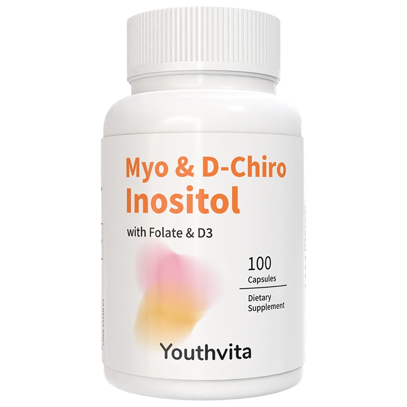 Youthivta Myo-Inositol 2000mg& D-Chiro Inositol 50mg& Folate 680mcg DFE&Vitamin D3 10001U, Supplemen