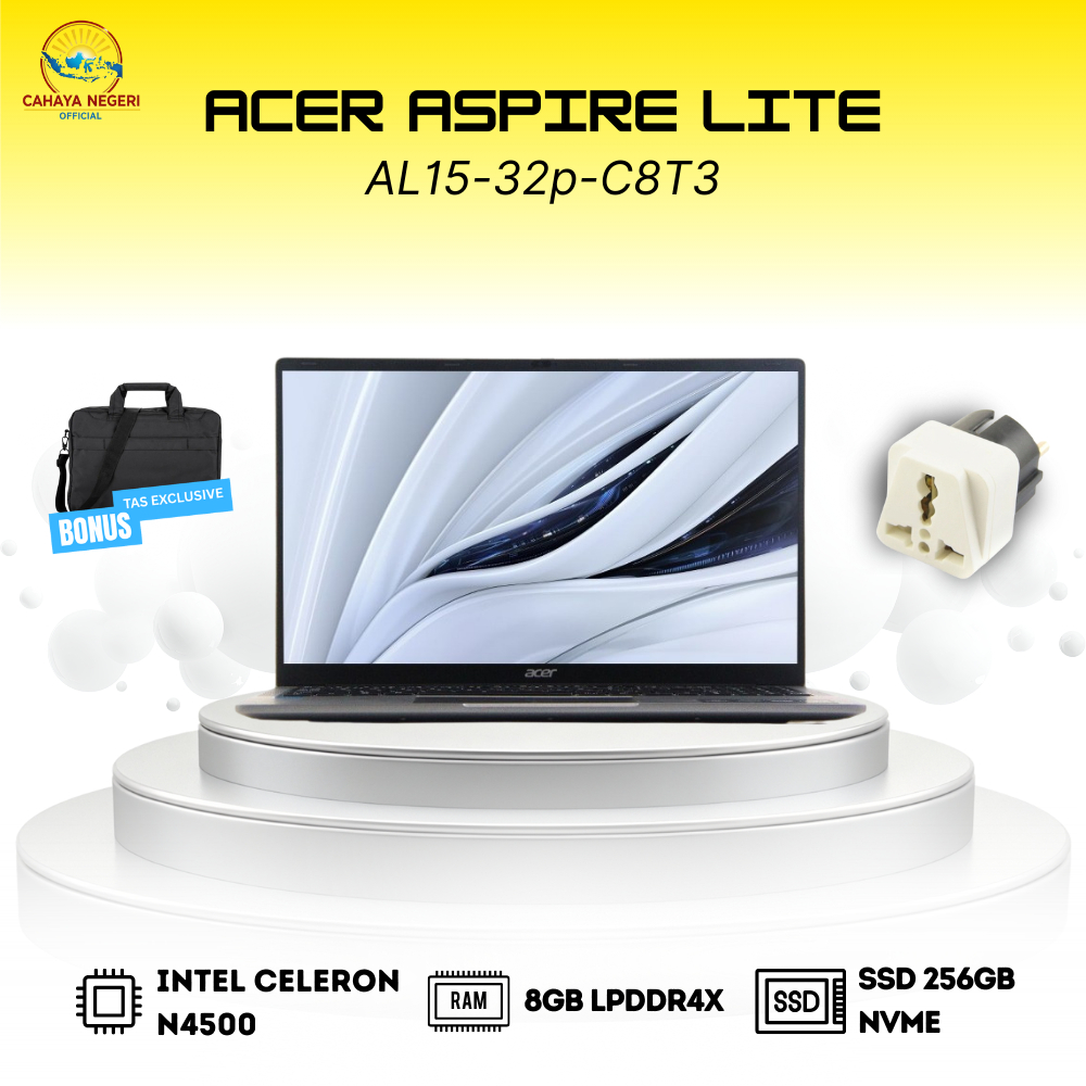 PROMO LAPTOP Acer Aspire Lite AL15-32P-C8T3 Intel N4500 LAYAR 15.6 inch FULL HD IPS RAM 8GB + TAS DA