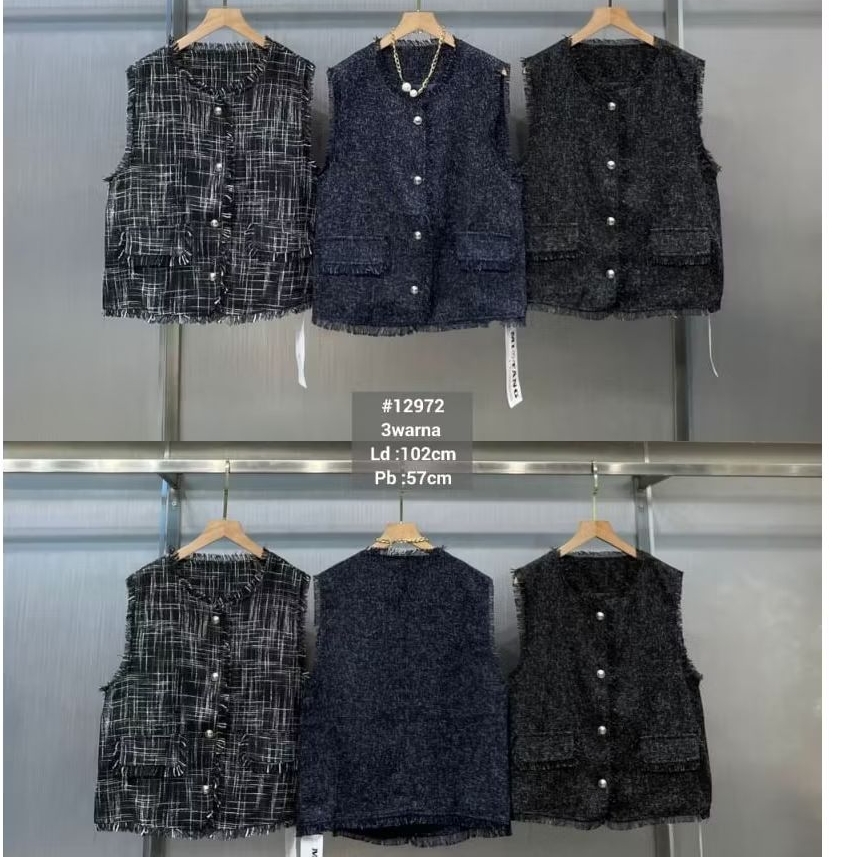 vest kekinian, outer baju, rompi