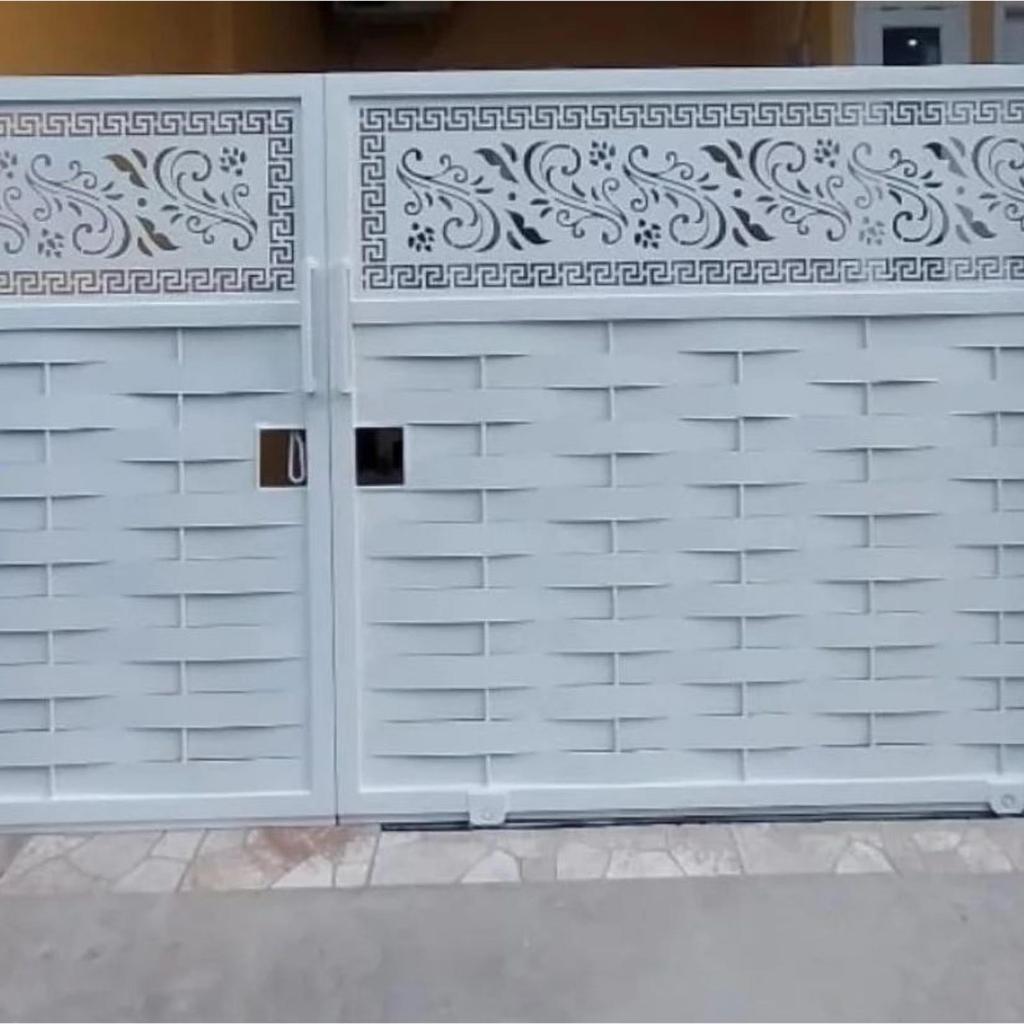 pagar rumah motif anyam minimalis modern laser cutting besi 1m²