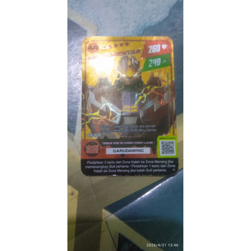 kartu boboiboy AR mechagentar