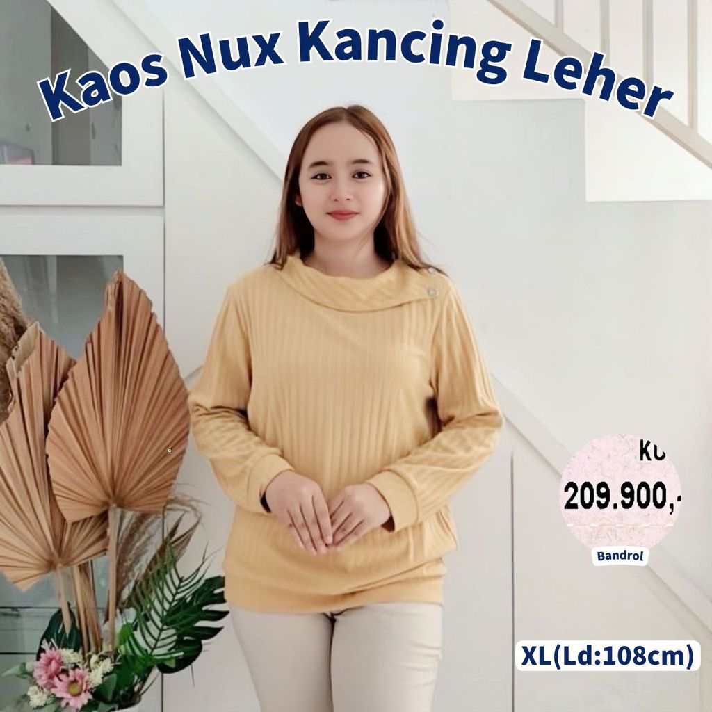 (Grosir Pasar Branded) KAOS SWEATER CEWEK KANCING BRAND MATAHARI