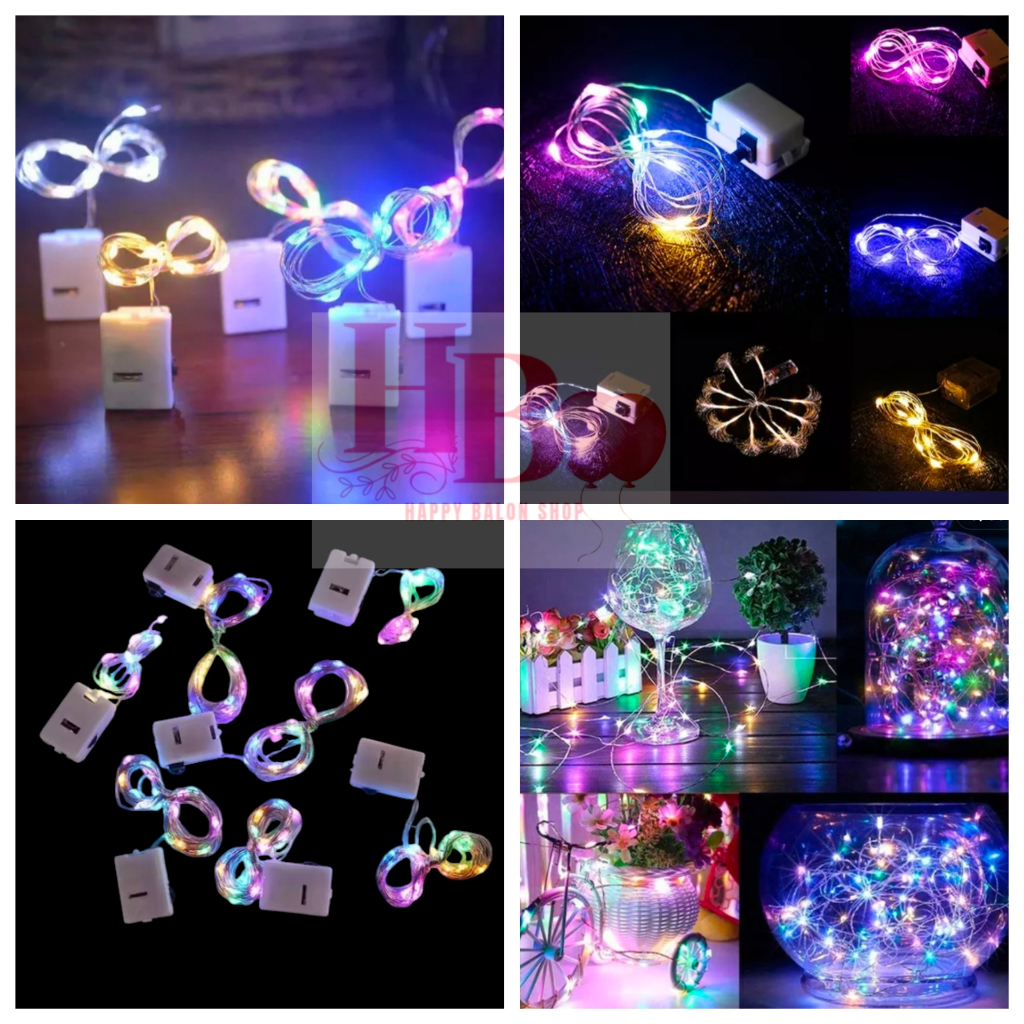 Lampu Hias LED Kawat Gogoland - 2 Meter, Mode Kelap-Kelip, Baterai Termasuk