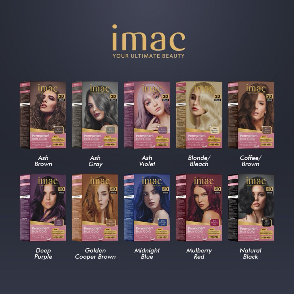 IMAC CAT RAMBUT / IMAC HAIR COLOR PERMANENT / IMAC PEWARNA RAMBUT - ASH GREY