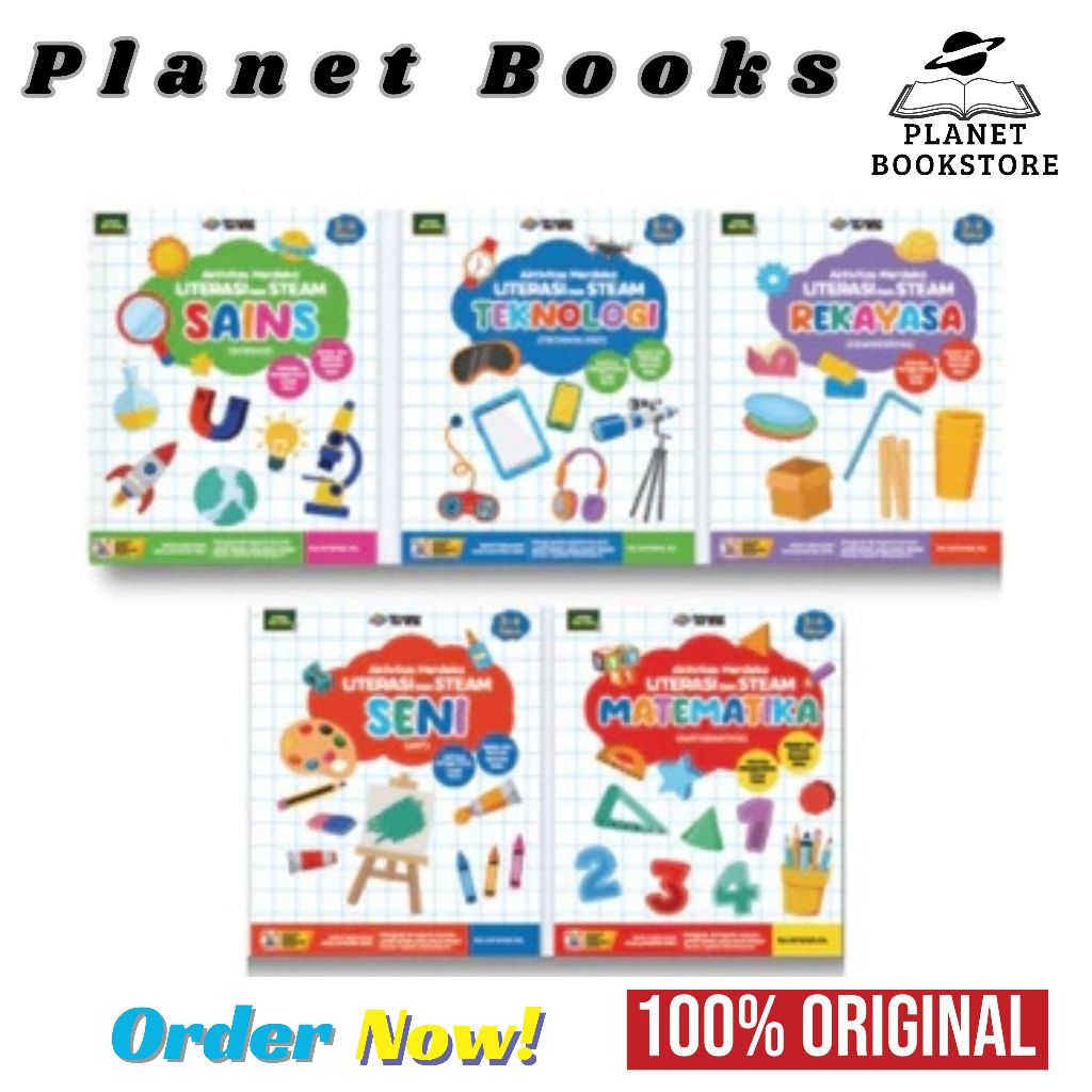 BUKU TK PAKET AKTIVITAS MERDEKA LITERASI & STEAM 3-4 TH UNTUK TK/PAUD KURIKULUM MERDEKA ERLANGGA FOR