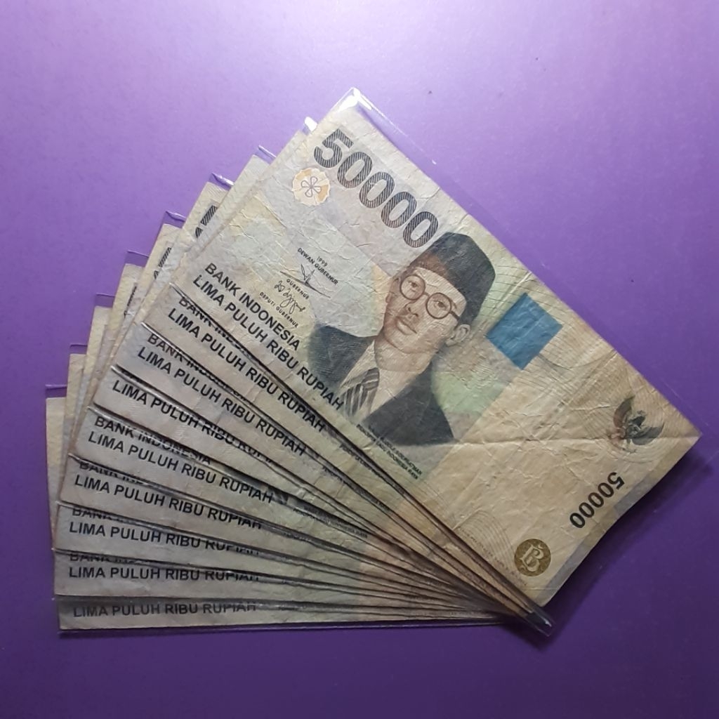 uang kuno 50000 rupiah tahun 1999