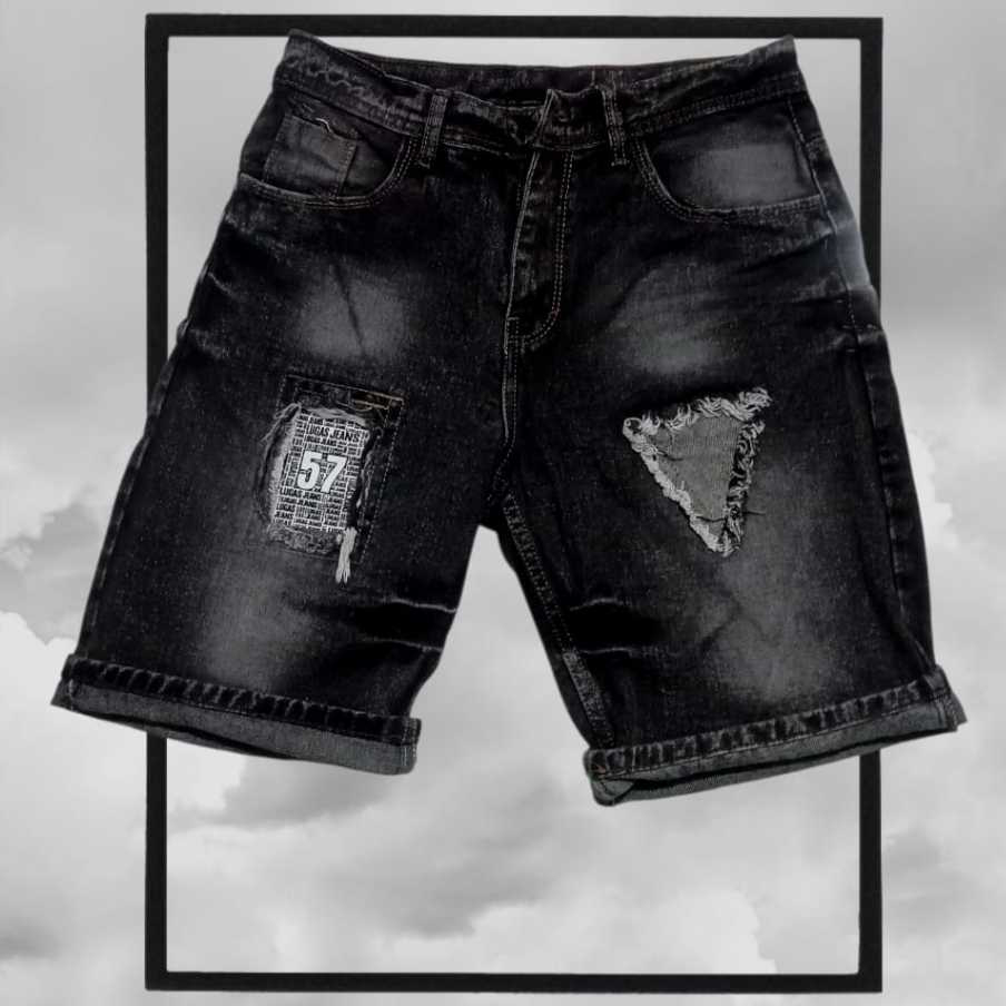 Jeans Pendek Pria Dewasa / Clana Pria Fashion / Clana Jeans Pendek Priia Sobek Lapis  / Clana Distro