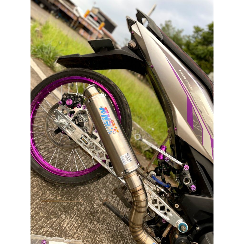 Silincer ORIGINAL RNS MUFFLER TYPE S1 LONG inlet 50mm PNP semua kendaraan matic bebek sport