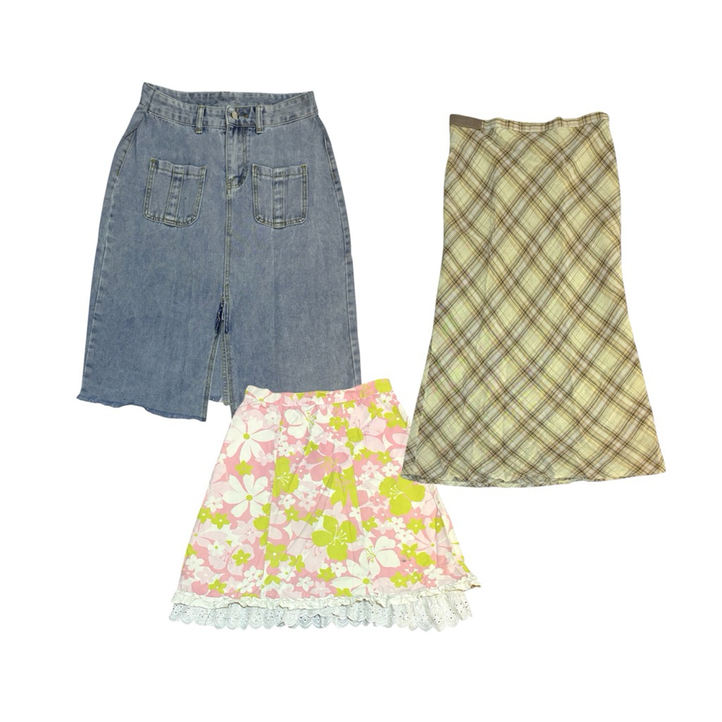 [PRELOVED] Skirt Rok Midi Y2K Mini Jeans Denim
