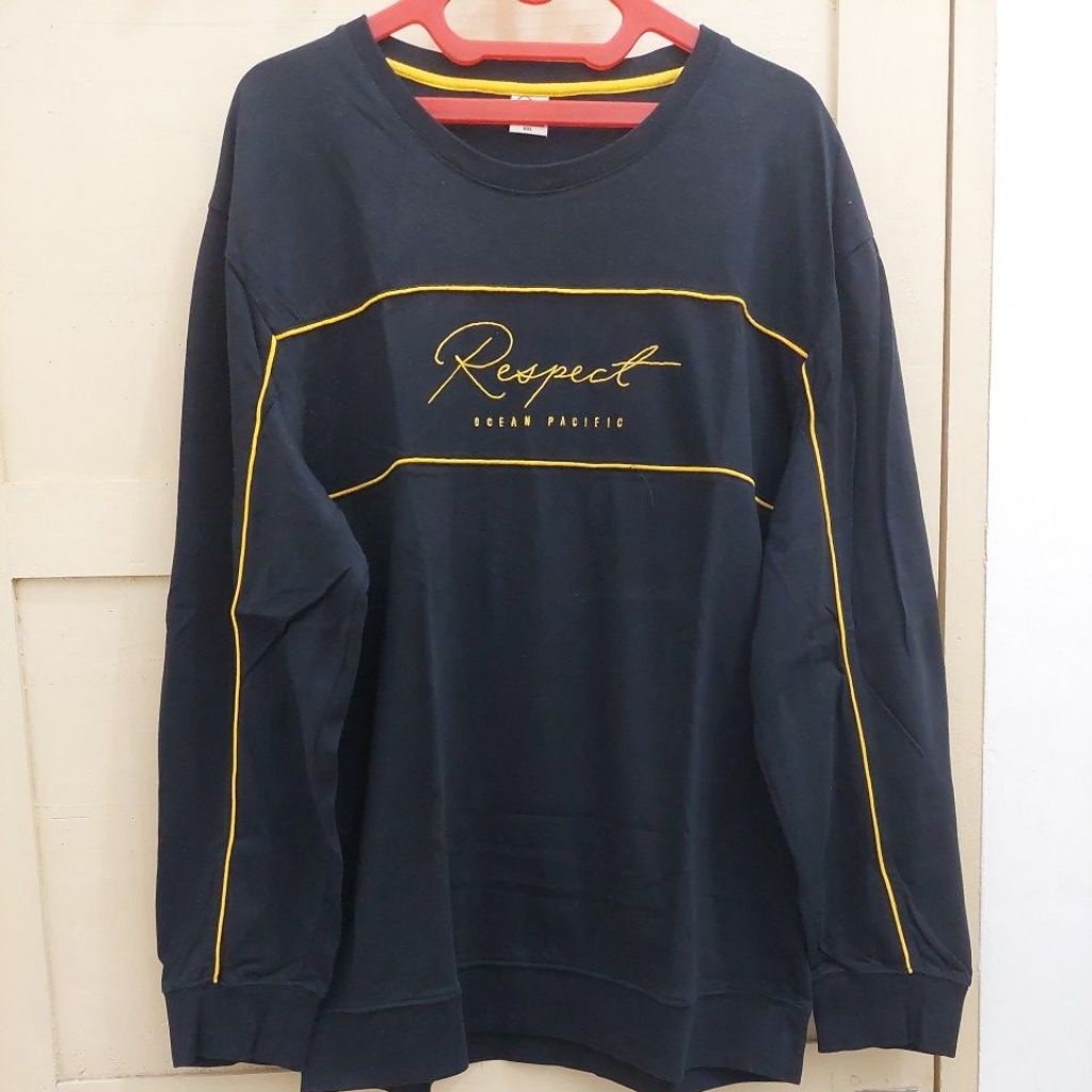 kaos lengan panjang pria size XXL - hitam