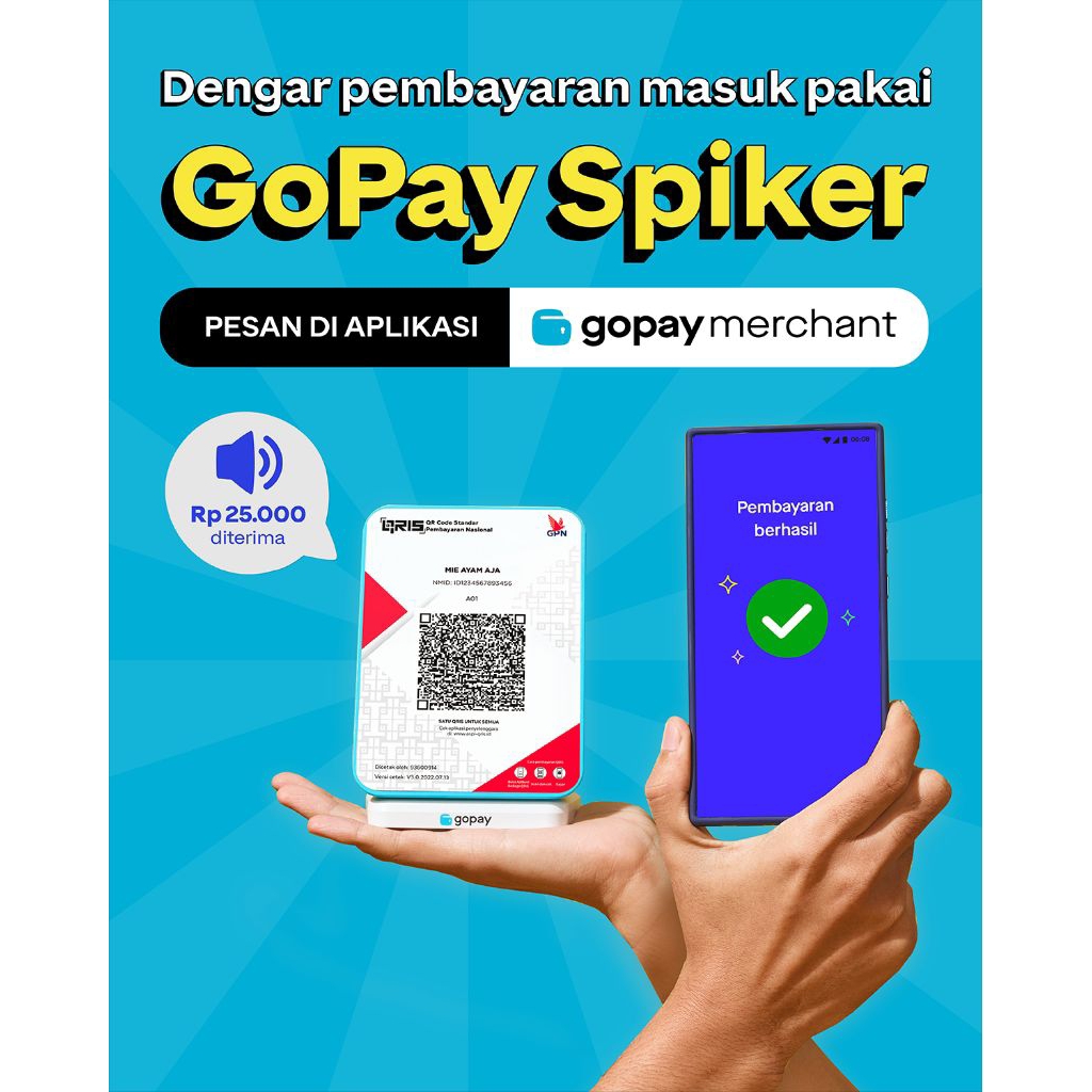 Speaker Notifikasi Pembayaran QRIS / GoPay untuk Merchant