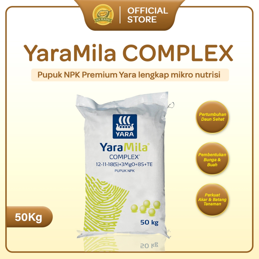 Pupuk NPK YaraMila Complex 12-11-18(S)+3MgO+8S+TE Kemasan 50KG Untuk Pematangan Buah Lebih Merata