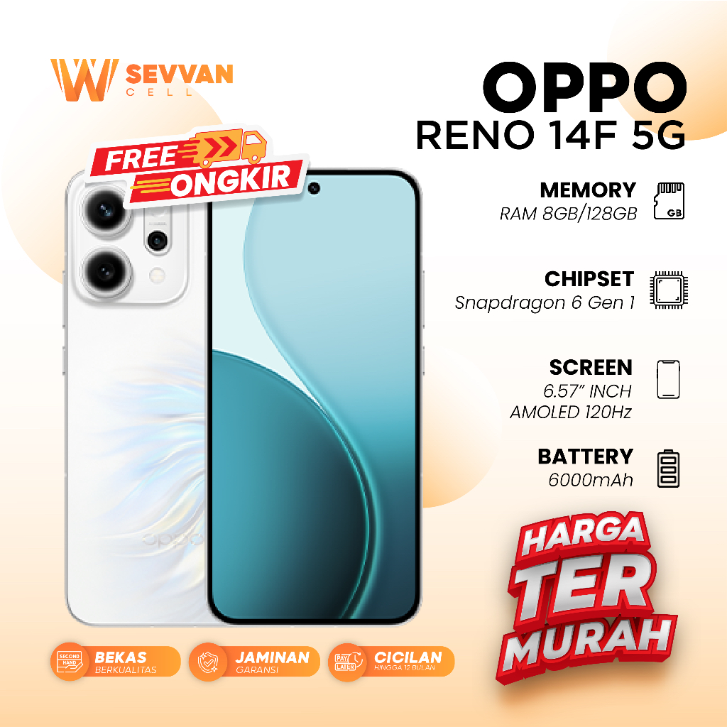 Handphone Oppo Reno  14F 5G Ram 8 128GB