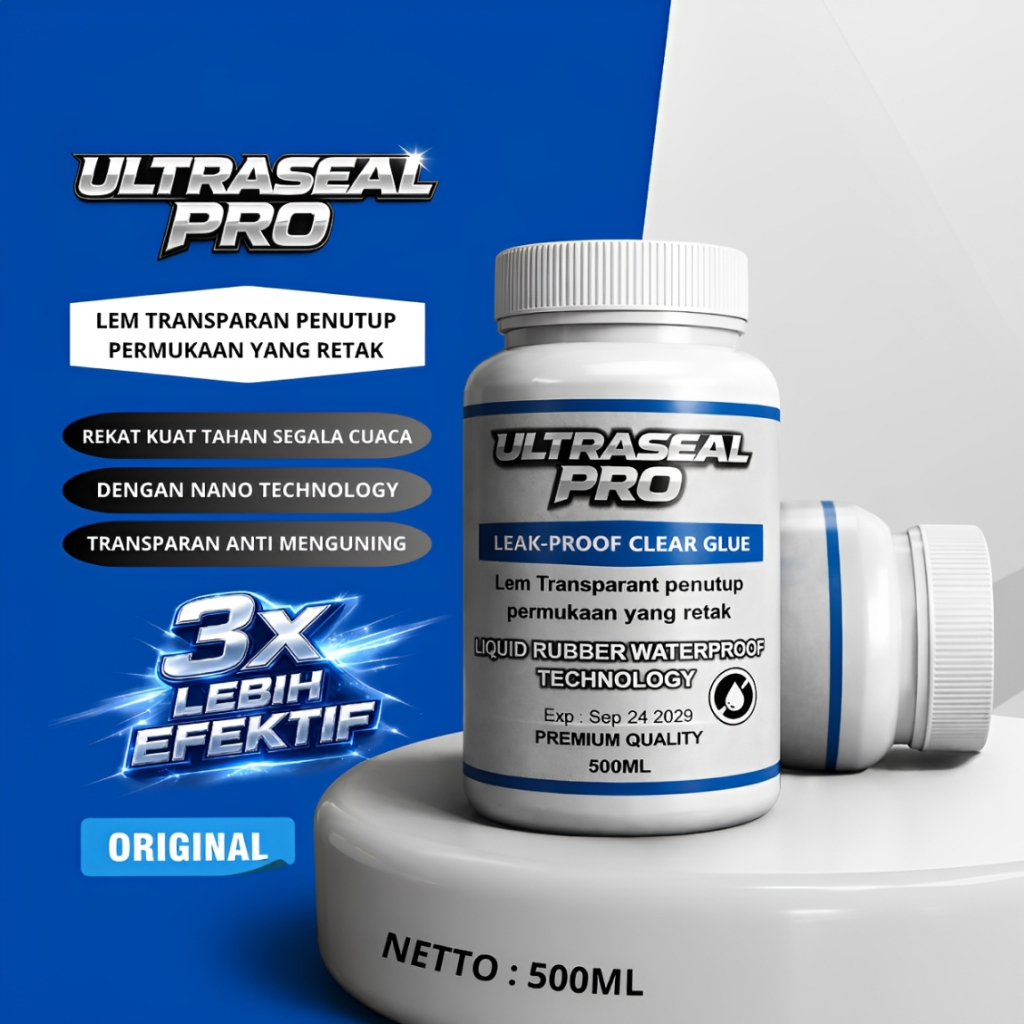 UltraSeal Pro 500ml Lem Anti Bocor Serbaguna Transparan Waterproof Coating Pelindung Retak & Bocor