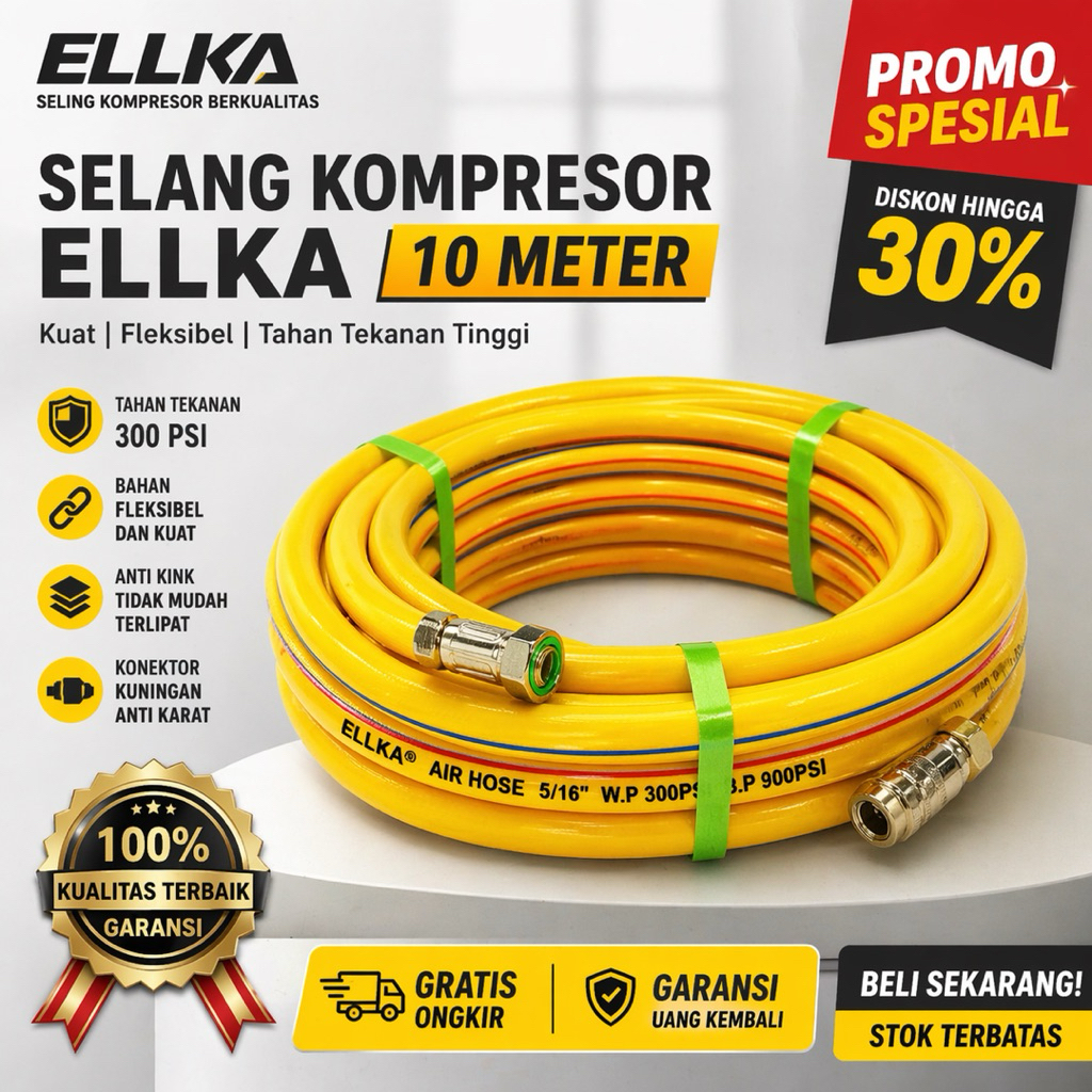 YUKIDO SELANG ANGIN KOMPRESOR 10M TEKIRO SELANG KOMPRESOR 10 M