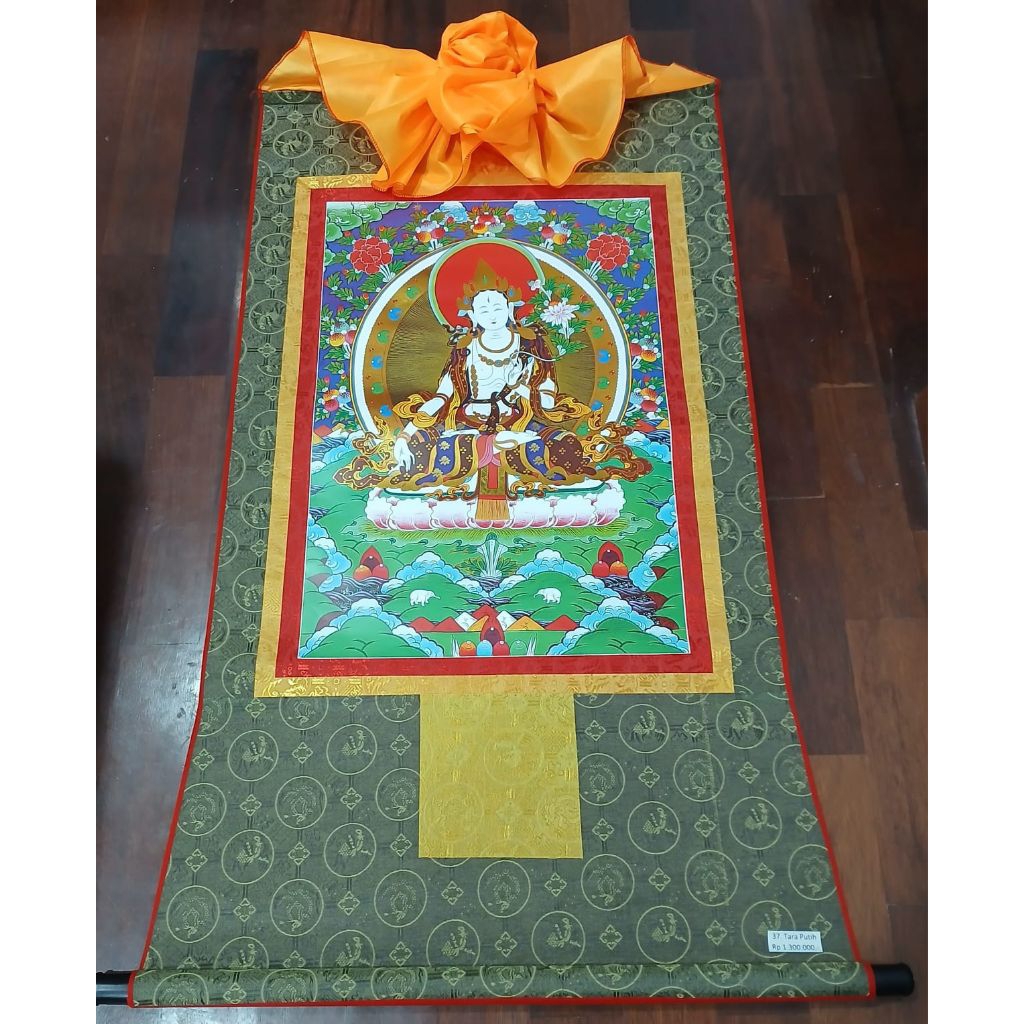 Thangka Tara Putih ( 37 ) - Lukisan Thangka - Tibetan Nepal