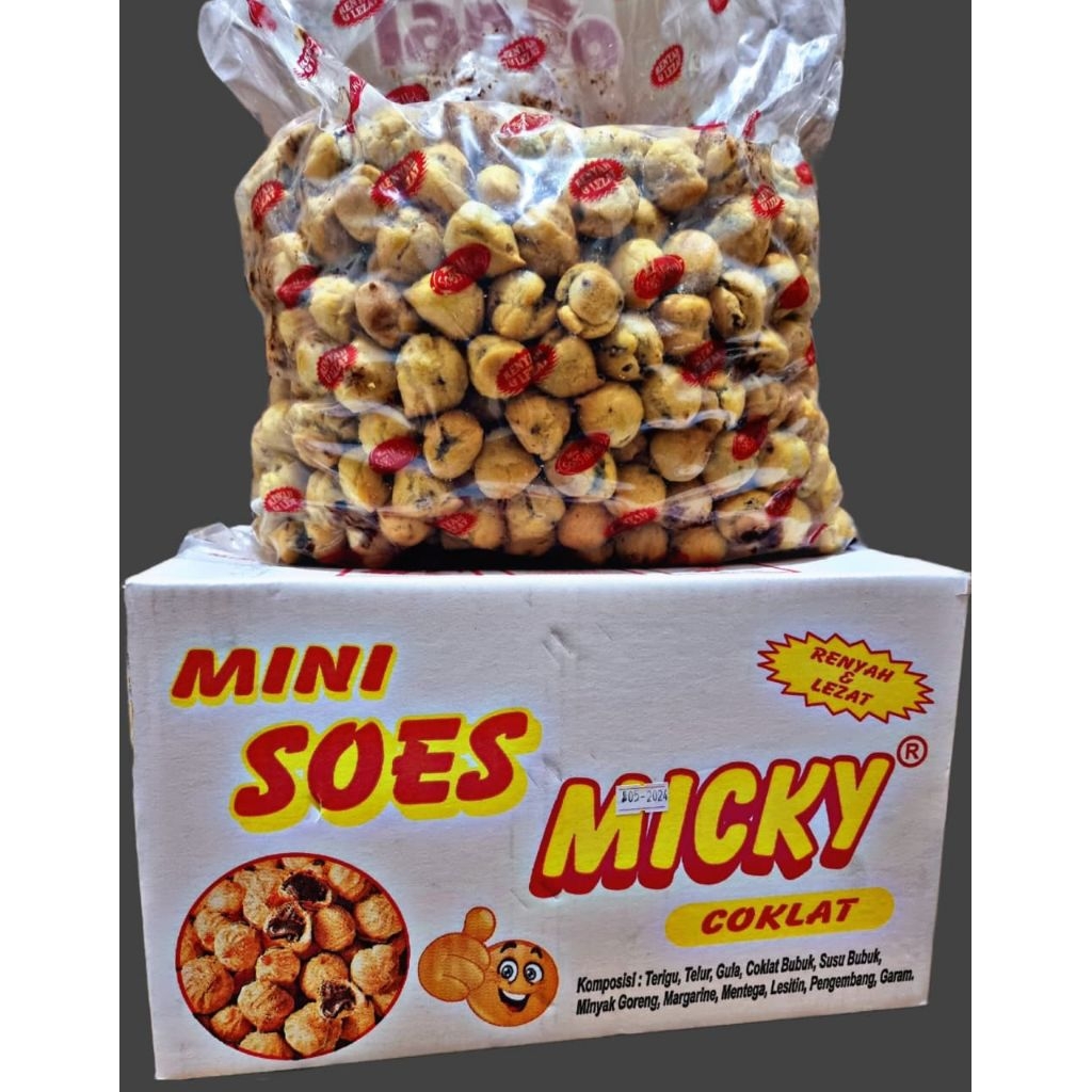 Soes kering isi coklat Micky berat 2kg