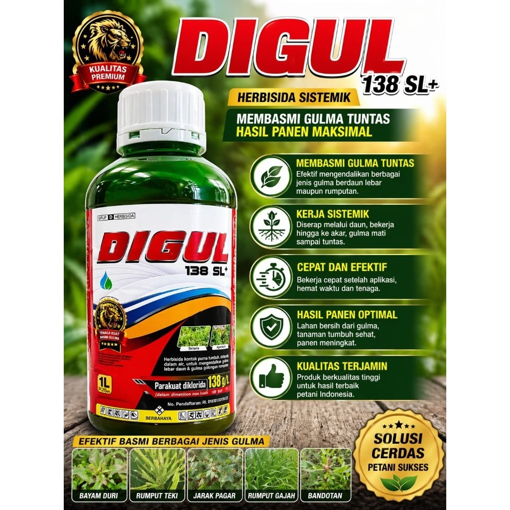 herbisida DIGUl 138SL dengan bahan Parakuat 138 sl setara d Ngan winsa 135 sl