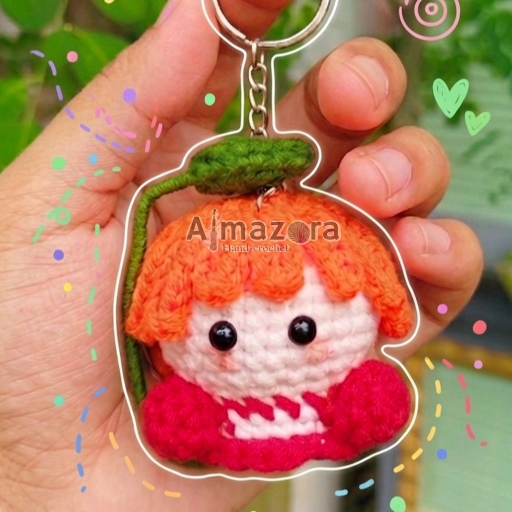 Ponyo Keychain Ghibli Stuff Amigurumi Handmade Boneka Rajut Birthday Gift Souvenir Custom