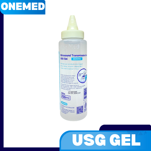 ONEMED ULTRASONIC GEL 250ML TRANSPARANT CAIRAN UNTUK TRANSDUCER PADA PEMERIKSAAN ULTRASOUND CARDIOLO