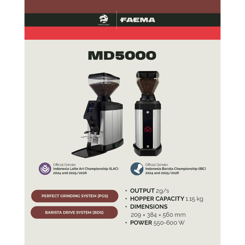 FAEMA GRINDER MD5000 WL | Mesin Kopi - Mesin Espresso