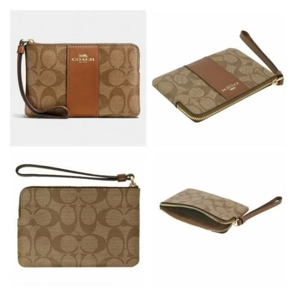 Dompet Co F58035 Corner Zip Wristlet Signature 16x10cm