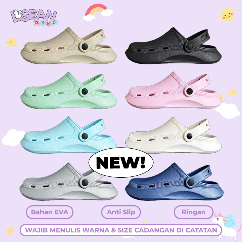 SANDAL KODOK MODEL BAIM WANITA PASTEL MACAROON ANTI AIR NYAMAN V10