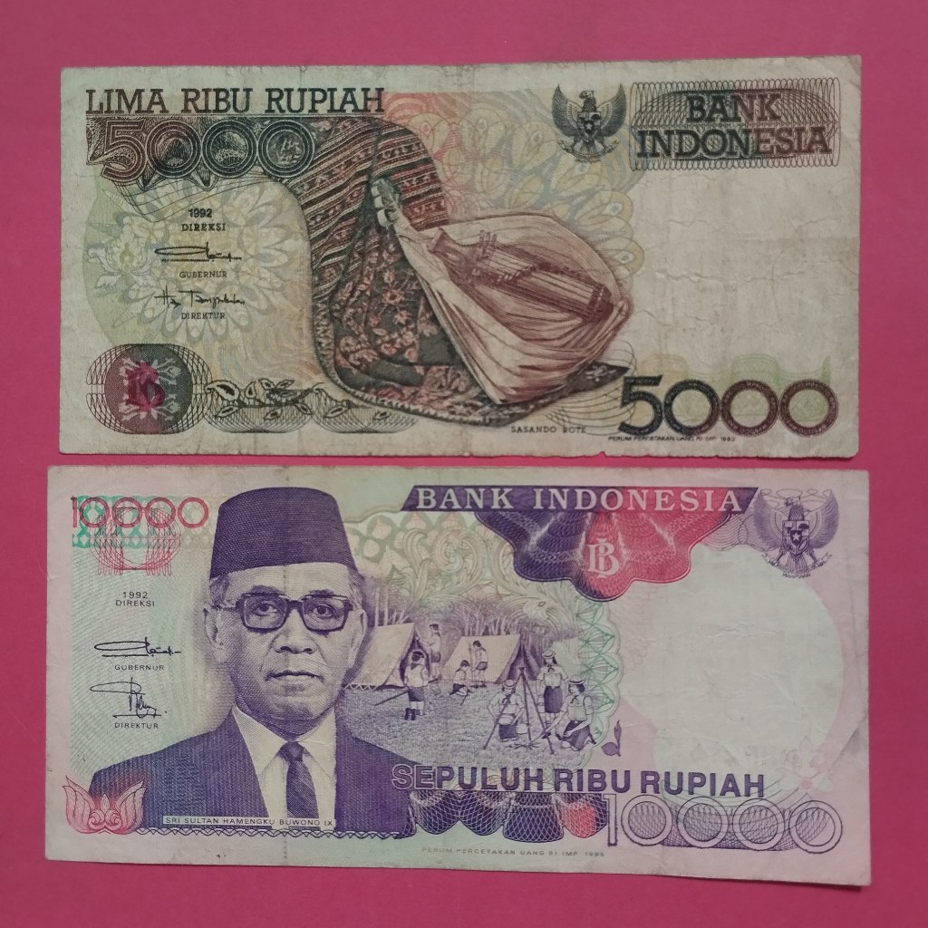 Uang Kuno Kertas Rp 5000 Dan Rp 10000 UK 018