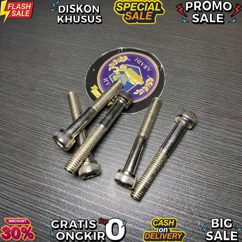 Baut L M6x45 (5 PCS) | Baut Imbus 6x45 | Allen Bolt M6 45mm Motor & Universal