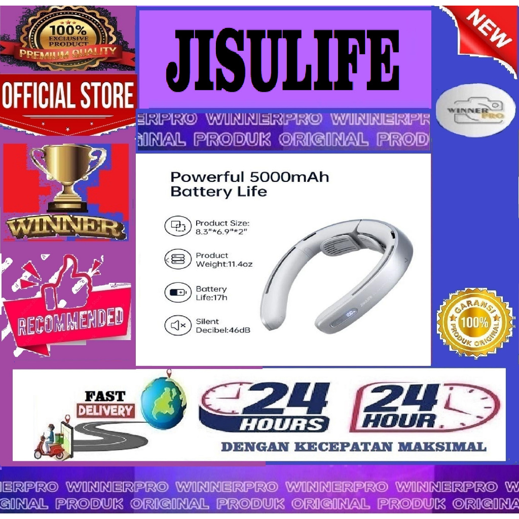 Kipas Angin Mini Jisulife NeckFan Pro 1 FA45 100S | Mini Fan | Kipas Angin Portable | Kipas Angin Ke