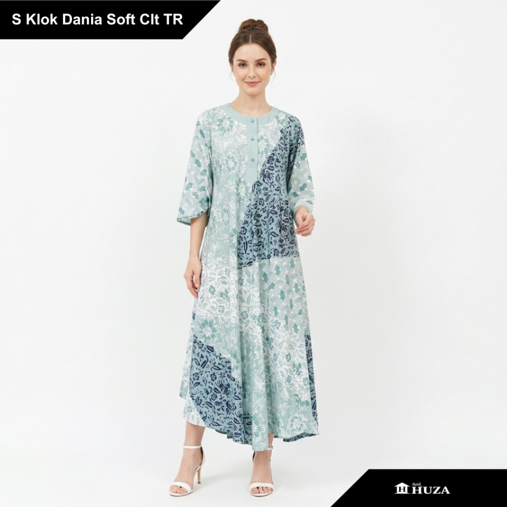 Batik Huza Daster Batik Panjang Gamis Rayon Sedress Batik Klok Dania Soft Clt TR