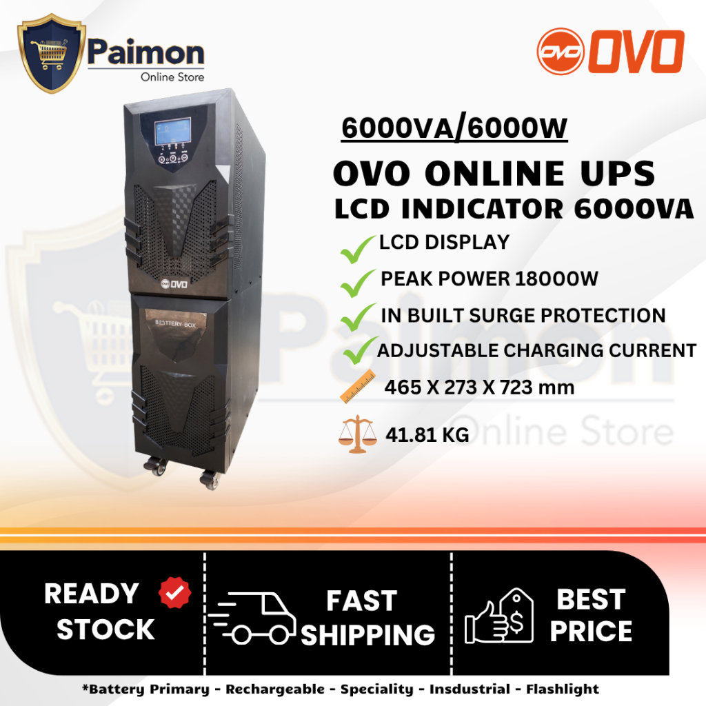 OVO UPS 6000VA with LCD Display - OVO UPS LCD Indicator 6000VA