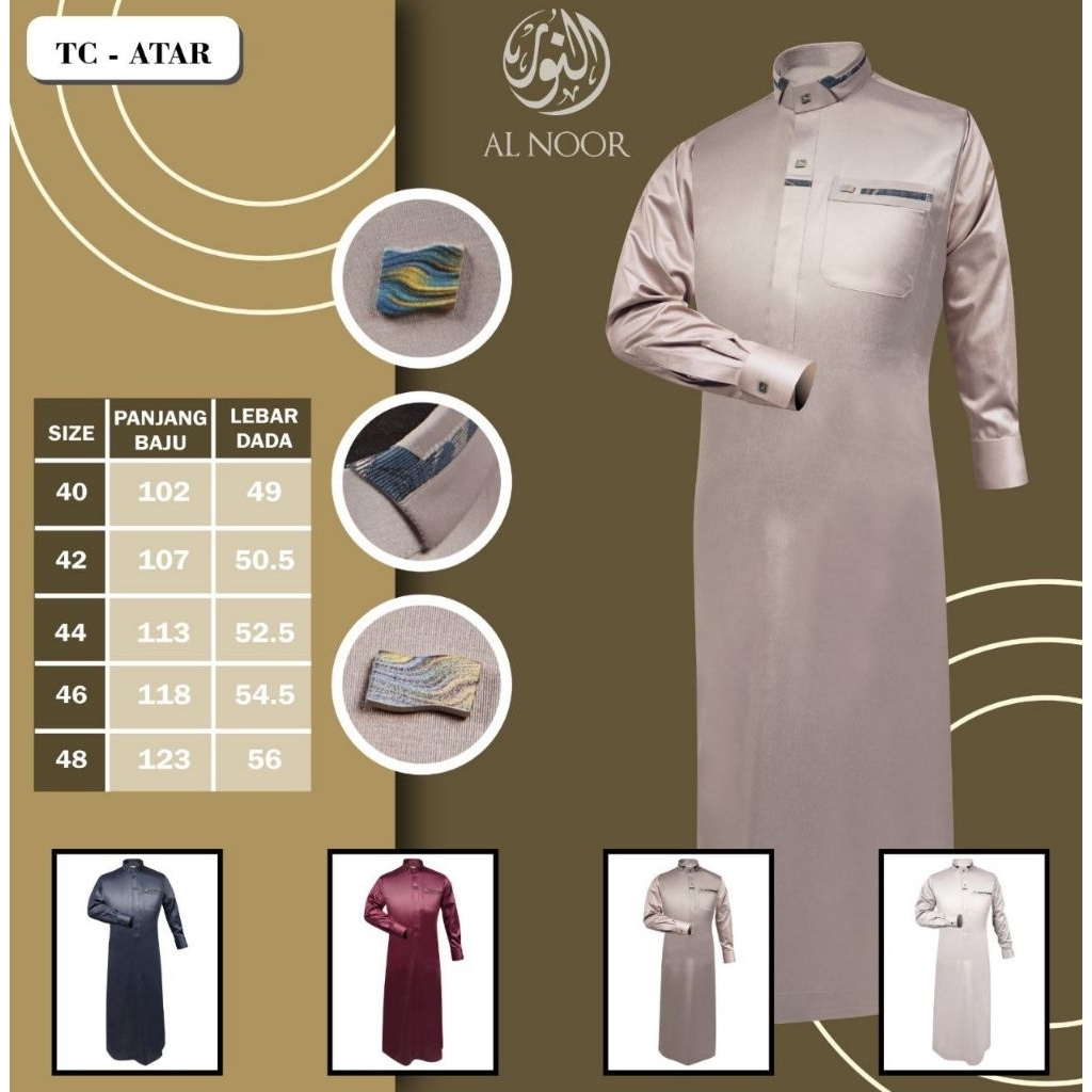 JUBAH AL NOOR ATAR | Gamis Remaja Tanggung AlNoor Lengan Manset