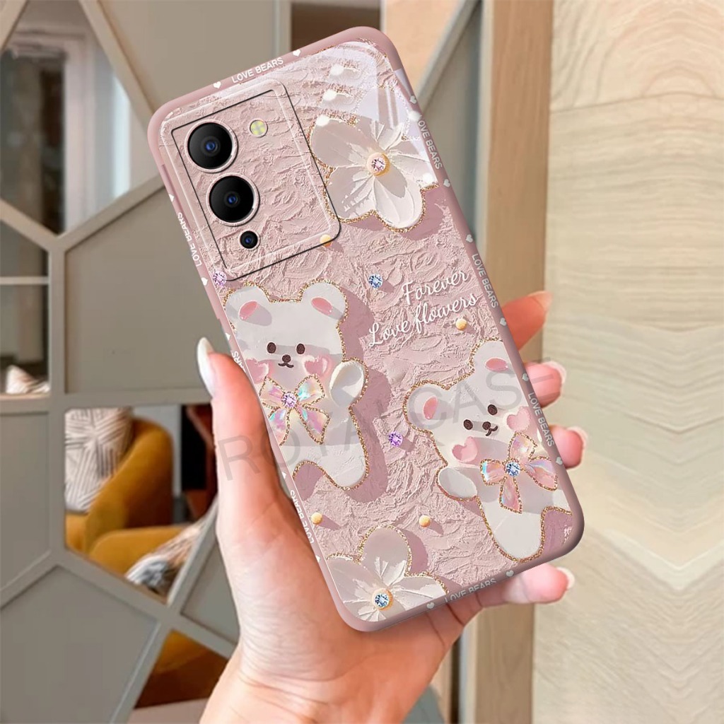 Softcase Infinix Note 12 G96 2022 Note 12 Turbo 2022 - Case Hp - Motif Bear Bingkai - Case Cute - Fa