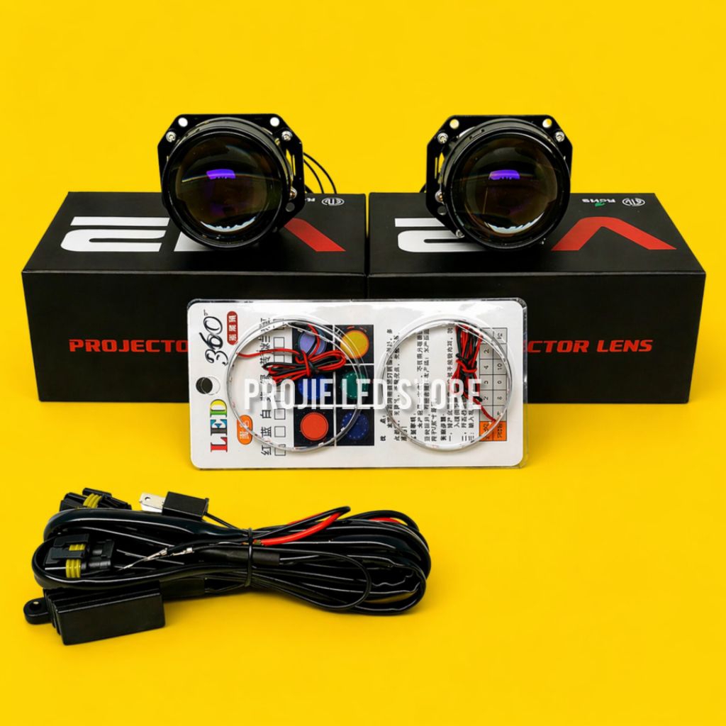 PAKET PROJECTOR BILED 2,5 INCH V12 C1 VINYX SEPASANG