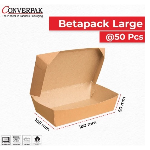 Paper Lunch Box Kraft Merk Betapack Ukuran Small Medium Large