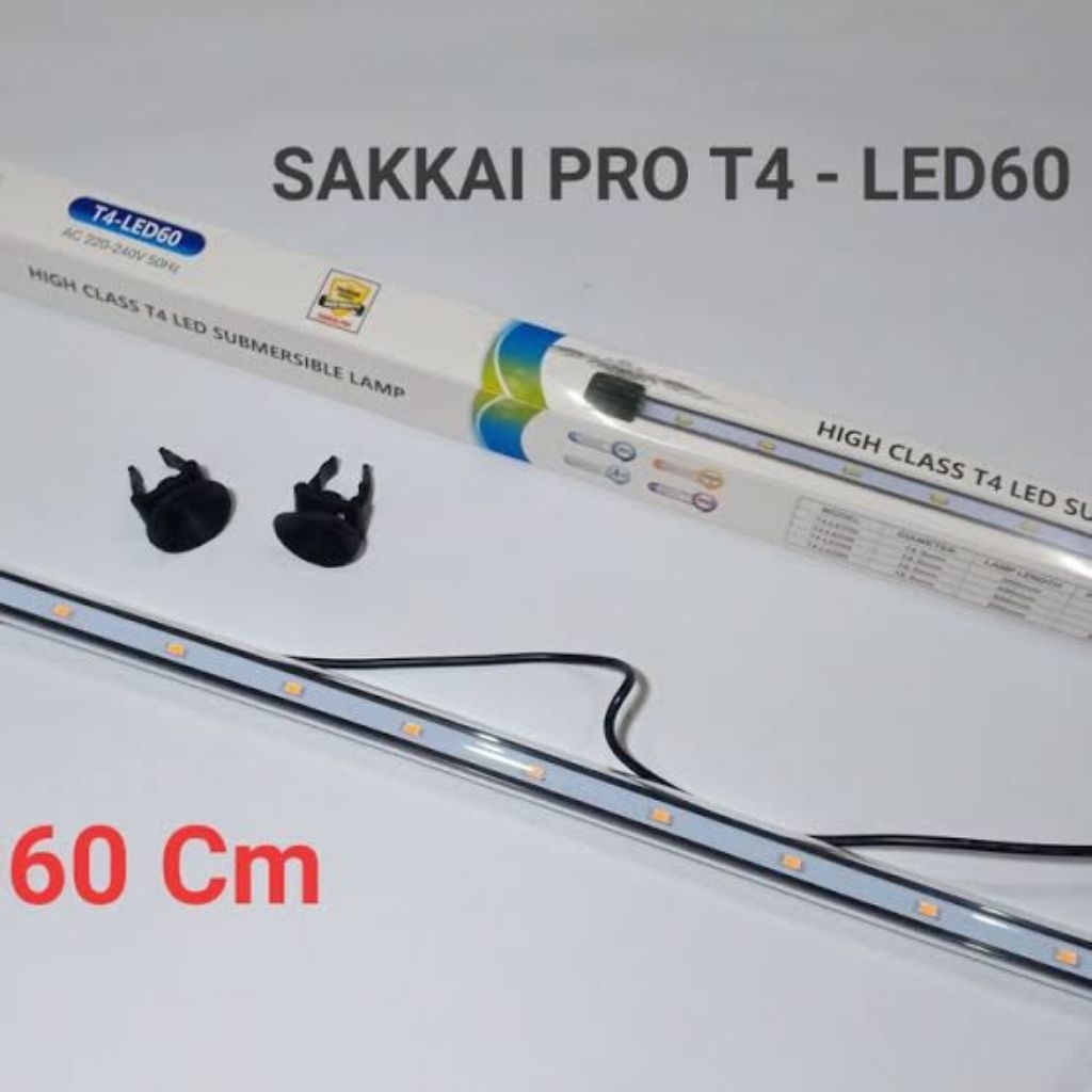 Lampu Celup LED Sakkai Pro T4-LED60 Putih Biru Aquarium 60cm Akuarium 60 cm Murah