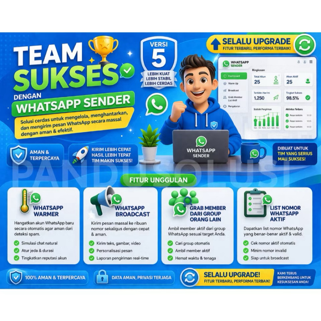 WaSender Bulk WA Sender Terbaru - Broadcast WA 2026 BOTMASTER