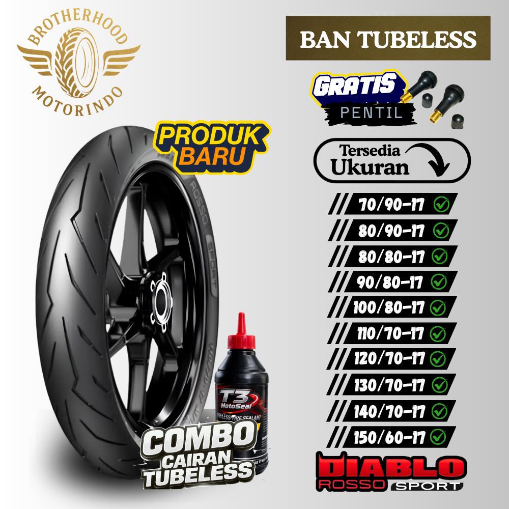 BAN PIRELLI DIABLO ROSSO SPORT RING 17 TUBELES (70/90 80/90 80/80 90/80 100/80 110/70 120/70 130/70 