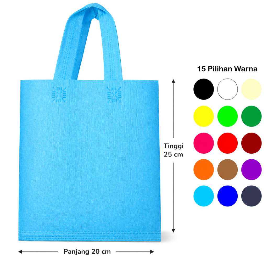 Tas Goodiebag Kain Spunbond 20x25 HLS 20x25x8cm Kecil Murah Grosir Polos Tebal Tas Belanja Bali Shop