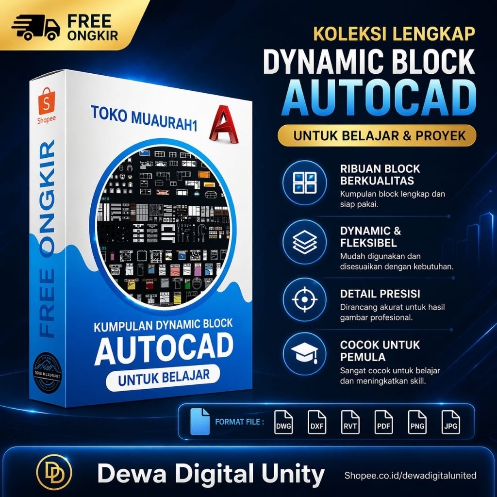 Kumpulan Dynamic Block AutoCAD DWG 2D Terlengkap Arsitektur Interior Sipil Siap Pakai File