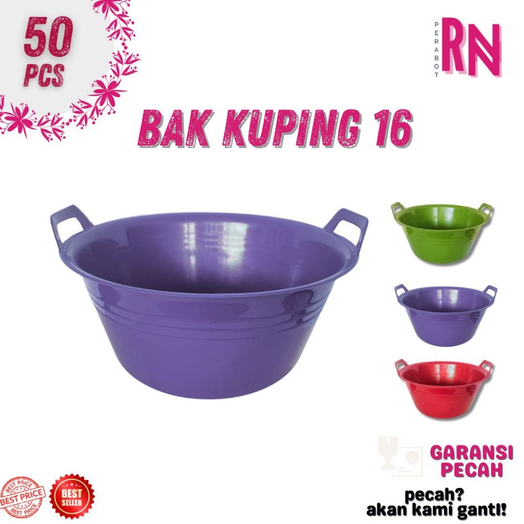 PAKET HAJATAN BAK KUPING 16/ BAK PLASTIK / BAK SERBAGUNA / BASKOM BESAR HAJATAN / BAK MANDI PLASTIK 