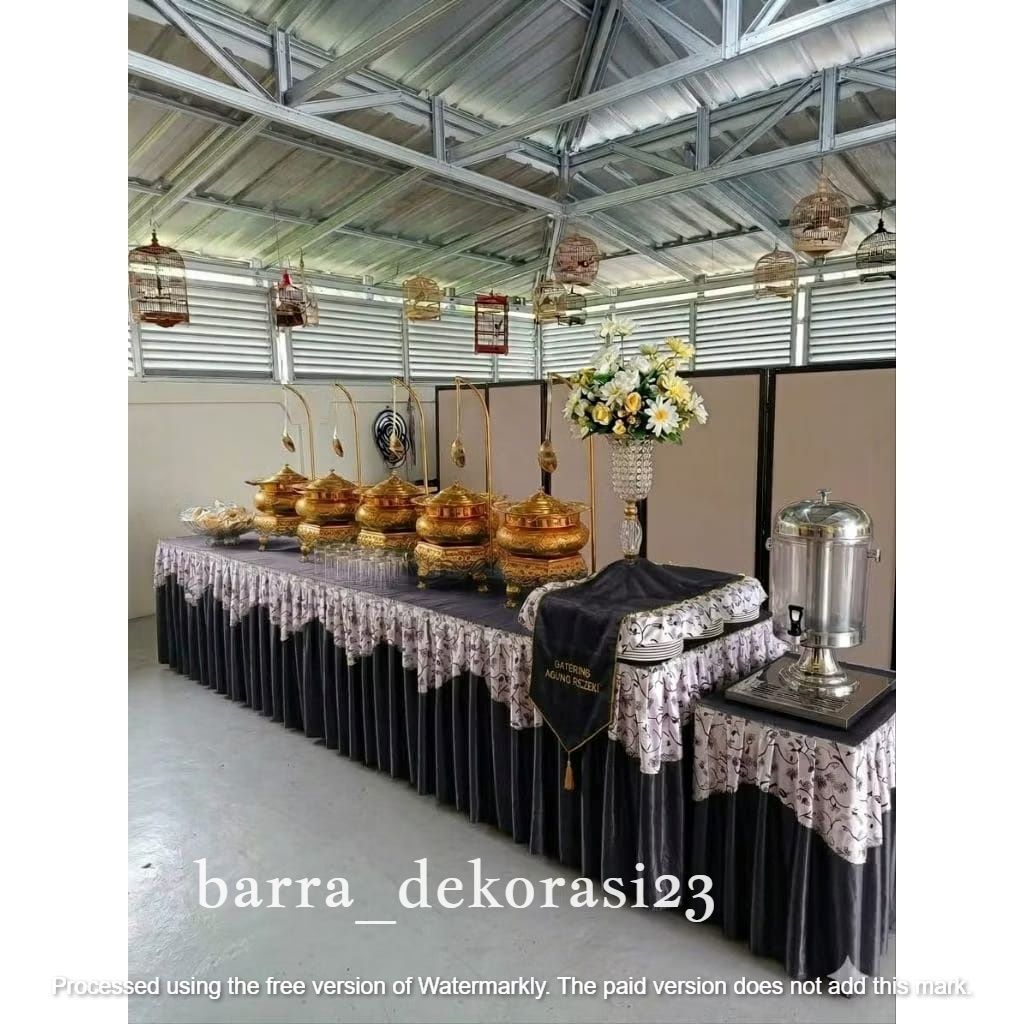 Taplak Meja Prasmanan Poni Batik 4sisi  full 75x65x262 cm – Cover Meja Filamin Kombinasi Batik Elega